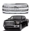 KingParts-Auto Chrome Front Upper Grille Grill W/O Camera For 2015
