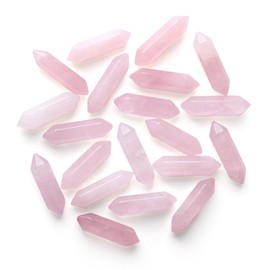 GUJOXILA 10pcs Rose Quartz Healing Crystals Stone Bar Gemstones Sets Hexagonal Crystal Column Bulk Hexagonal Point Tower Reiki Meditation Spiritual Chakra Protection Energy Balancing