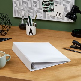 Exacompta KreaCover 51843E Presentation Ring Binder Made of Opaque Plastic for DIN A4, 4-D Ring Mechanism 40 mm, Spine 64 mm, White, Ideal for School and Office Ring Binder Ring Binder Ring Binder