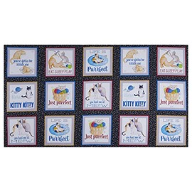 Kanvas Kitty City Boxes 24" Panel Multi, Fabric by The Yard