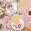 160 Pcs Pastel Plastic Silverware Rabbit Party Supplies Plastic Disposable