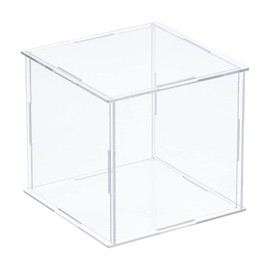 sourcing map Clear Display Case, Acrylic Box Assemble Dustproof Box Showcase, 10x10x10cm for Collectibles, Crafts