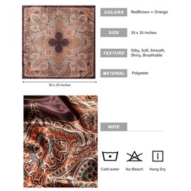 AWAYTR 35” Satin Head Scarf for Women Silk Scarf for Hair Scarfs Satin Hair Bandana Women Headscarf Hair Wrap Scarves Neck