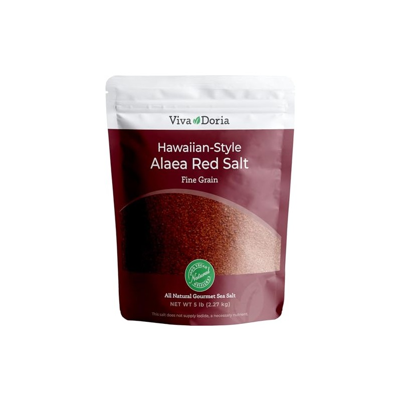 Viva Doria Hawaiian Red Alaea Sea Salt, Fine Grain, 5