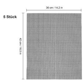 5 Piece Grill Mat Set, Grid Grill Mat Non-Stick Coating, 42 x 36 cm Teflon Mesh Grill Mat, Reusable, BBQ Grill Mat for Gas Grill, Charcoal, Electric Grill, Oven, Cooking