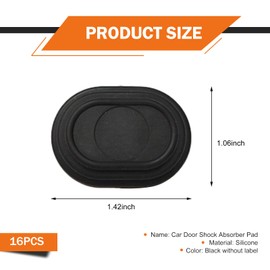 DACIRTY 16 PCS Car Door Shock Absorber Cushions – Flexible Silicone Gasket, Self-Adhesive, Body Protection for Cars, Trucks, SUVs – Universal Fit, Durable & Easy DIY Installation (Black)