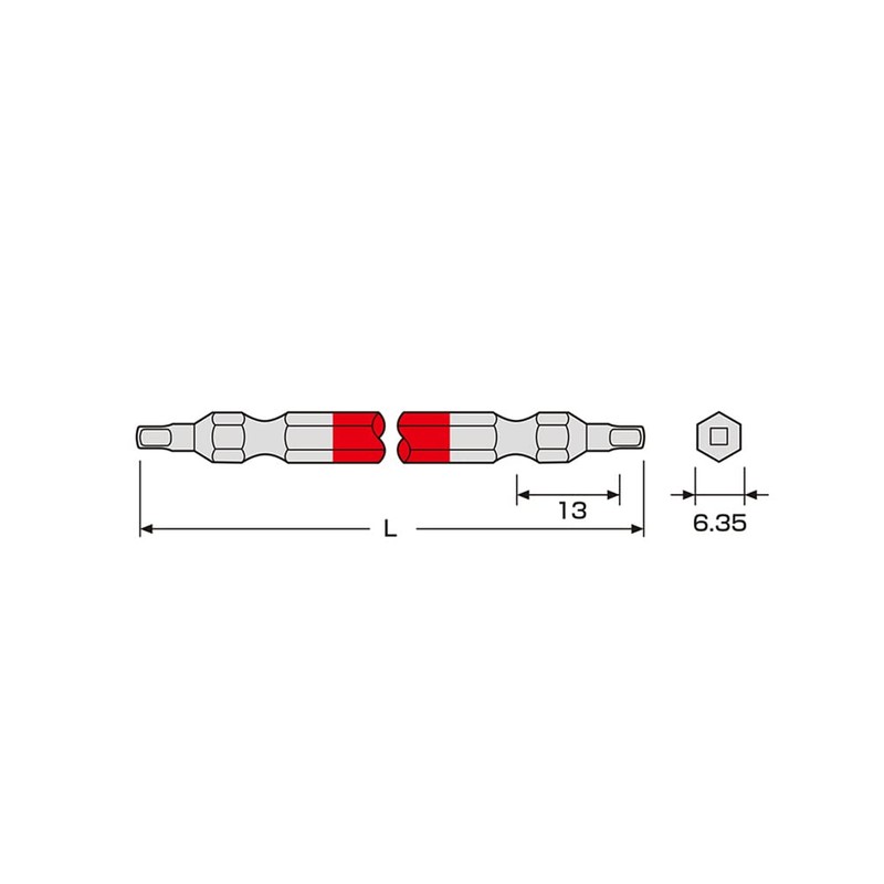ANEX ACS-1165 Color Bit Square Double-Ended SQ #1 x 65