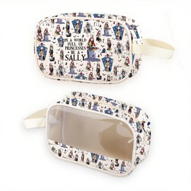 Sally Theme Transparent Cosmetic Bag Horror Cartoon Movies Lover Gift Nightmare Skeleton Grocery Pouch (Sally MB UK2)