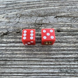 Unknown DICE RED VALVE DUST CAPS FITS OLD SCHOOL FREESTYLE BMX 85 86 87 REDLINE MONGOOSE