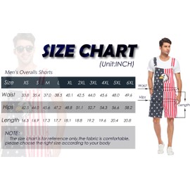 Yuanbang Flag Overalls and American Overalls with Eagle Embroidery, American Flag Bibs and American Flag Shorts for Men and Women (3XL, Red)