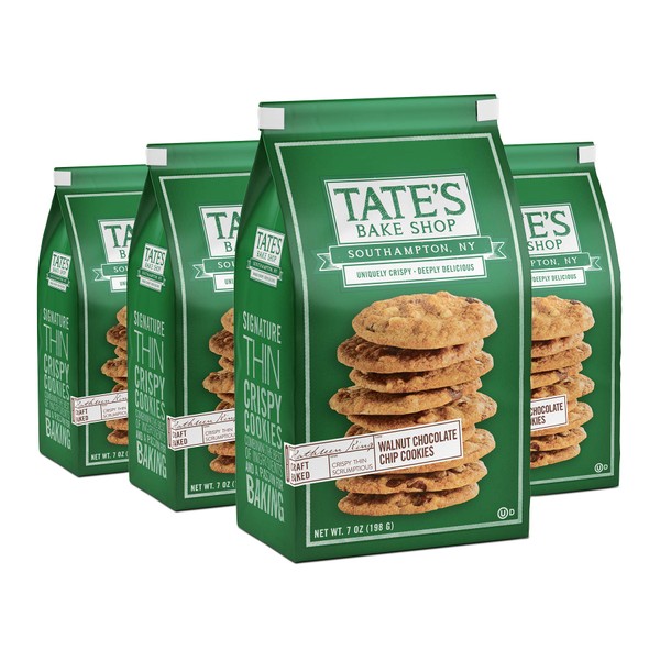 Tate's Bake Shop Walnut Chocolate Chip Cookies, 4 - 7 oz Bags