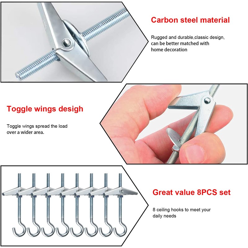 guangyuan Pack of 8 Spring Folding Dowels M4 x 90