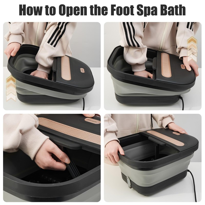 FOFOJÔY Collapsible Foot Spa Bath with Massager and Heat and