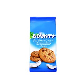 Bounty-Soft Baked Cookies, Soft cookies containing milk chocolate drops and coconut, UK Product. (180g).