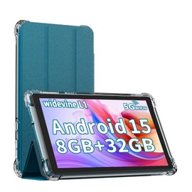 IWEGGO Android 15 Tablet with Case, 7 Inch 8GB RAM+32GB ROM/ 1TB Expandable Computer, 5MP Camera Tablets, 1.6Ghz Quad-core Processor, 3000mAH Battery Tablet PC, 5G WiFi, Games 7'' Android Laptop Blue