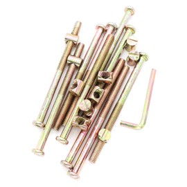 binifiMux Furniture Bolts and Barrel Nuts, M8 x 120mm Hex Drive Socket Cap Furniture Barrel Screws Bolt Nuts for Beds Chairs HeadBoards 10Set