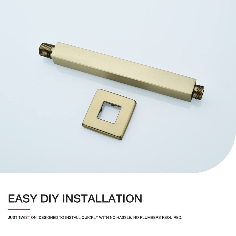 TRUSTMI Square Shower Arm with Flange 8 Inch Extension Arm
