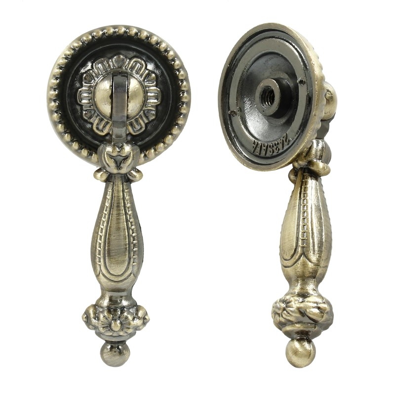 Hordion 4Pcs Bronze Metal Tear Drop Knobs Drawer Pulls Antique