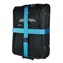 Suitcase Straps Set of 2 Luggage Straps with Locking and Cross Strap Function | Suitcase Straps Eye-catching Set of 2 Blue/Orange | 5 cm x 205 cm taschenmann2005