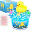 Blue Crystal Slime with Cute Yellow Ducks & Beads –