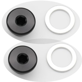 KRD PERFORMANCE Multi-Purpose Aluminum Metric Thread Port Plug M10 x 1.0 Hex Plug with Crush Washer, Black, Pack of 2