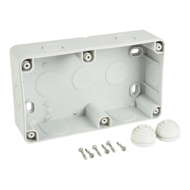 Double Gang Fully Weatherproof Switch & 3 Pin UK Power