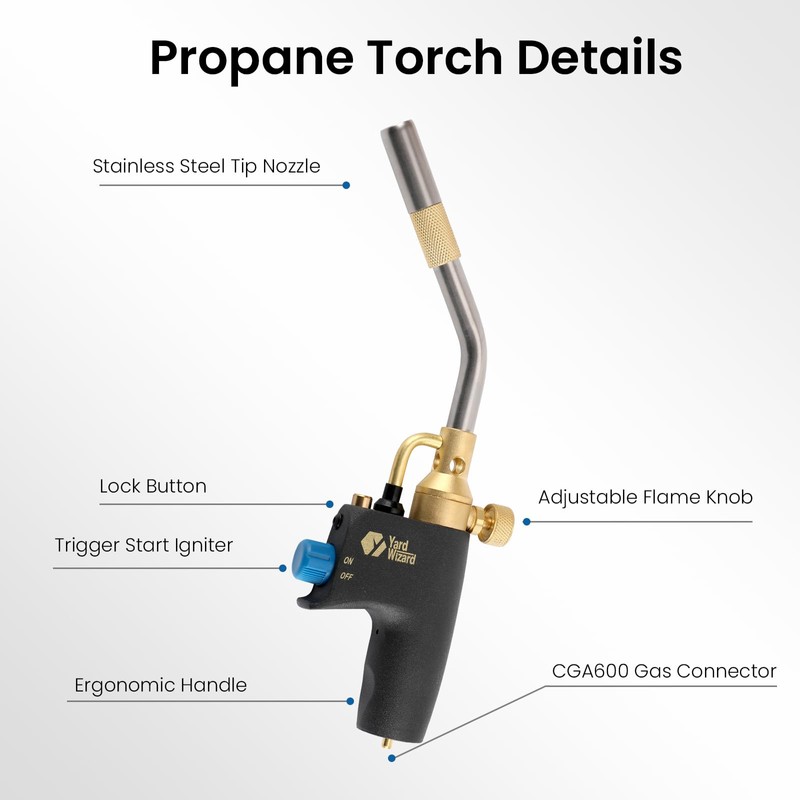Propane Torch Head, Map Gas Torch with Igniter and Flame