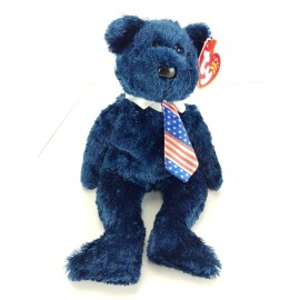 Ty Beanie Babies Pops Blue Teddy Bear Plush 8" Stuffed Animal June 2001/2002 Tag