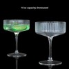 QWORK 6 Pcs Ribbed Cocktail Glasses,10 oz Classic Hand-Blown Crystal