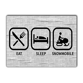 Makoroni - EAT Sleep Snowmobile - Jigsaw Puzzle 80 pcs, DesH38