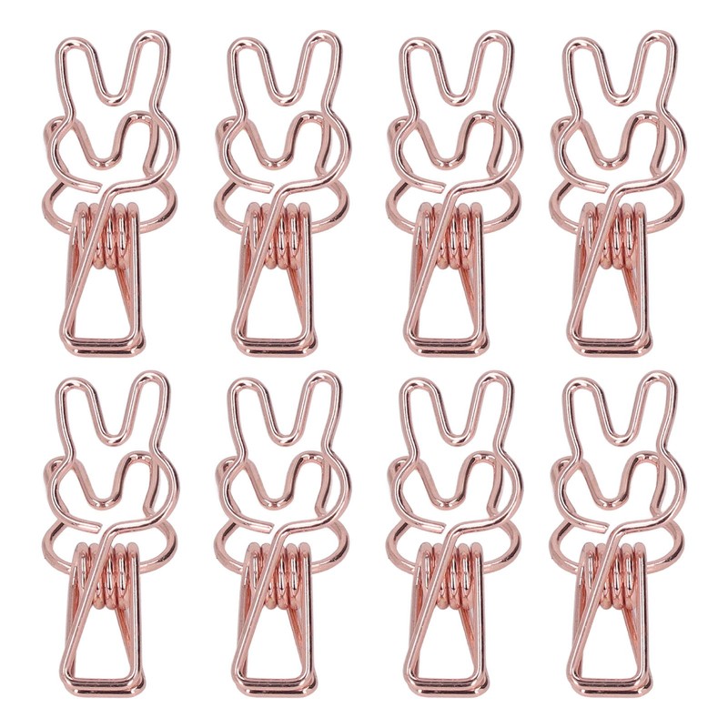 100Pcs Bunny Binder Clips Hollow Out Cute Strong Clamping Durable