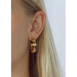 Daisy Hoops by SALTY CALI- Gold Plated Stainless Steel- Stud Closure-Hypoallergenic Flower Earrings for Women