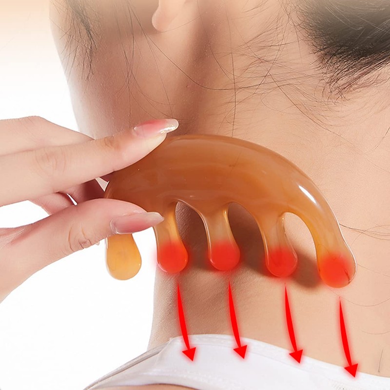 DULSPUE gua sha, Facial Massager, Five Tooth Resin Meridian Massage