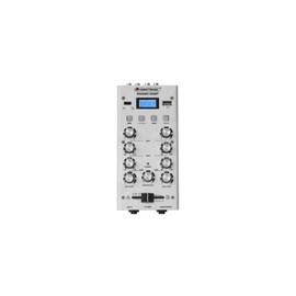 OMNITRONIC GNOME-202P Mini Mixer Silver | 2-Channel DJ Mixer with Bluetooth and MP3 Player in Miniature Format | Adjustable Microphone Input/Headphone Output via 6.3 mm Jack