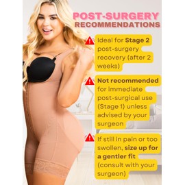 Sonryse PS211 Tummy Tuck Compression Garment for Women Fajas Colombianas Reductoras y Moldeadoras Stage 2 Faja Chocolate 5X-Large