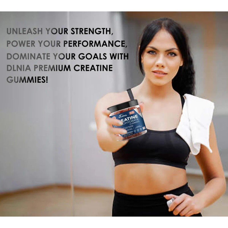 Dlnia- 120 Gomitas De Creatina Monohidrato Para Hombres Y M