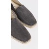 Manebi Men's Suede Square Toe Espadrilles, Suede Carbon Grey, 10