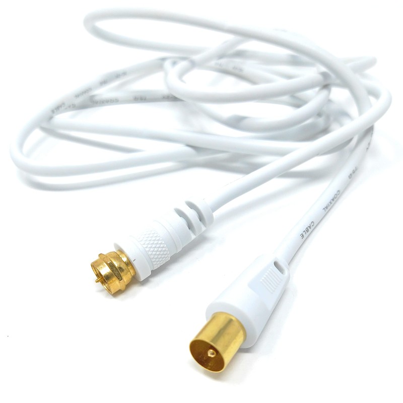 DRUT 2m RF TV Aerial Male to F Type Connector