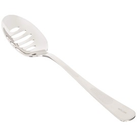 Mercer Culinary M35141 18-8 Stainless Steel Plating Spoon with Slotted Bowl, 7-7/8-Inch, Silver