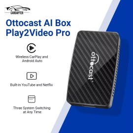 OTTOCAST 3in1 Play2Video Pro Ai Box Wireless CarPlay + Android Auto Adapter Gift