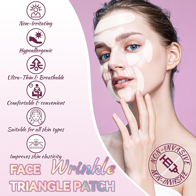Facial & Forehead Wrinkle Patches, Smile Line Patches 256 Pcs