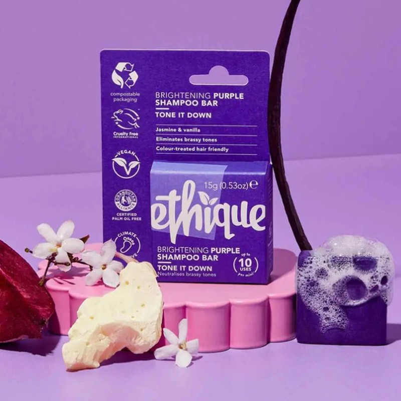 Ethique Tone It Down Brightening Purple Shampoo Bar Mini, 15g