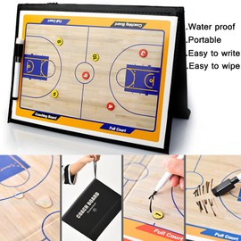 RoseFlower Basketball Tactics Board - Magnetic Board Basketball Coaching Board Foldable Strategy Teaching Clipboard Professional Tactical Folder Strategy Board for Training and Game Analysis #3