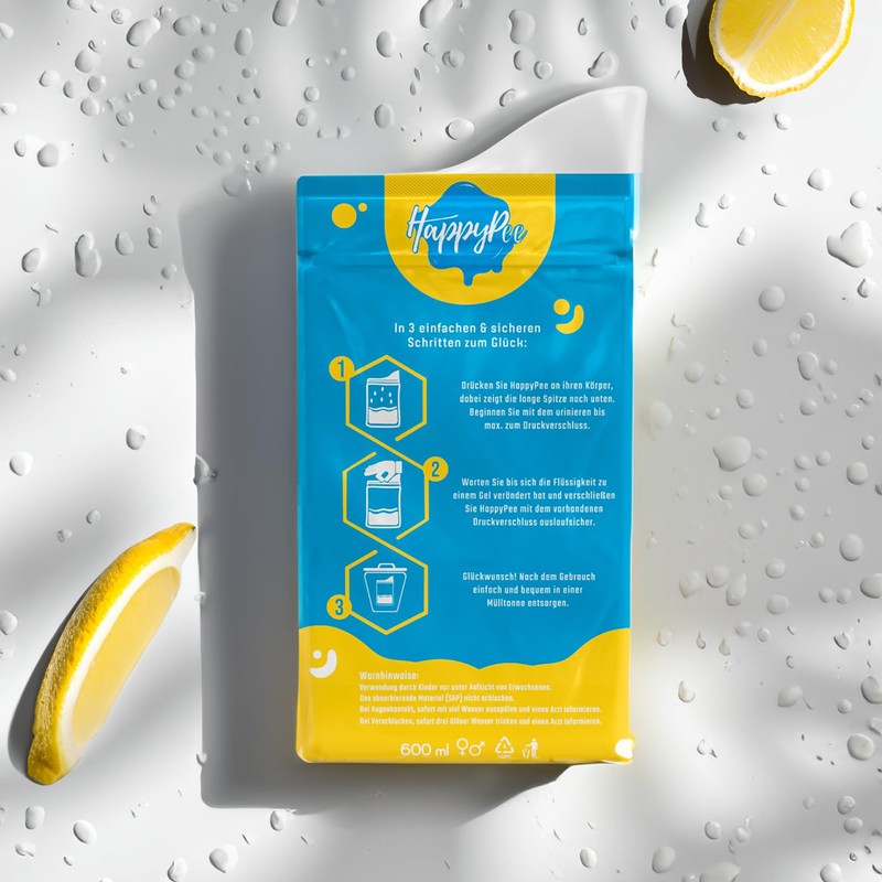 HappyPee Original 10 x Disposable Urinal - Pee Bags for