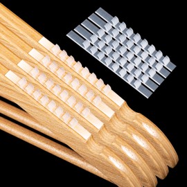 Clear Non-Slip Adhesive Strips for Wooden Hangers 200 Pcs - Anti-Skid Grip for All Hanger Types - 2.8x0.2 Inch, Ideal for Thicker Hangers - Easy-to-Apply Rubber Grippers (200)