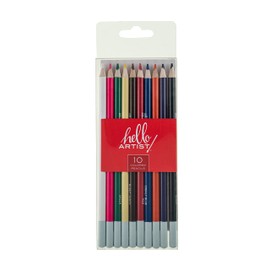 Hello, Artist! Colored Pencils, 10 Pieces, Pigment-Filled, Easy to Blend, Vibrant Colors