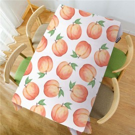 Swono Peach Table Cloth Rectangle Tables Watercolor Fruit Peaches Kitchen Table Cover Oblong 52"X70" Tablecloth for Dining Table Buffet Parties Patio and Camping, Pink