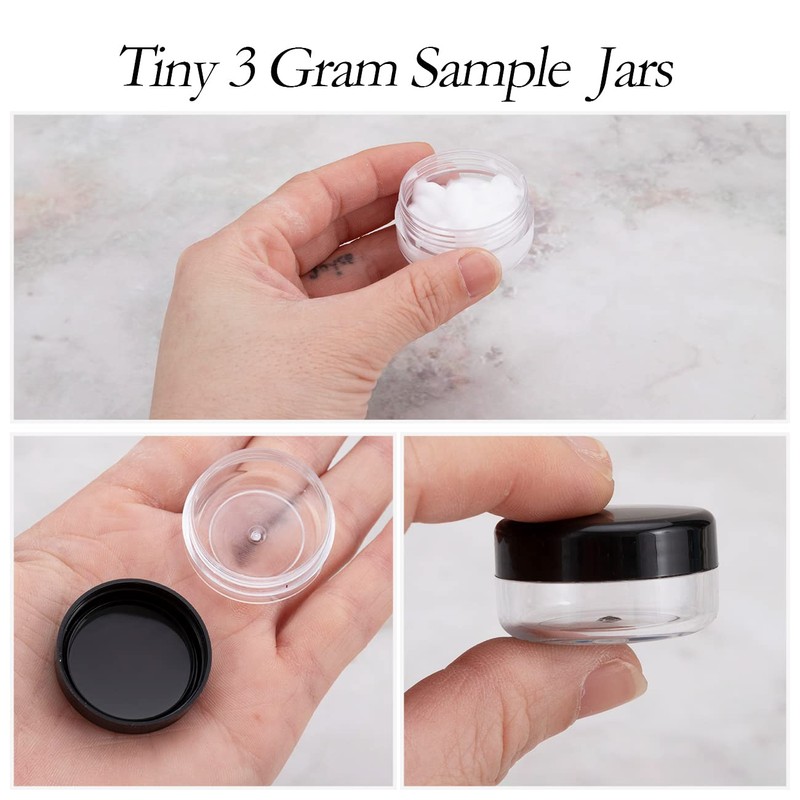 3 Gram Sample Pots, 5 Pcs Plastic Travel Pots for
