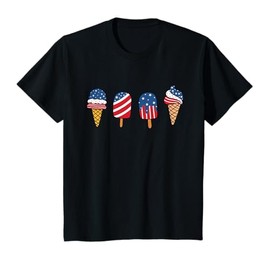 Kids Ice Cream 4th Of July Cool Dessert Patriotic Kids Toddler T-Shirt