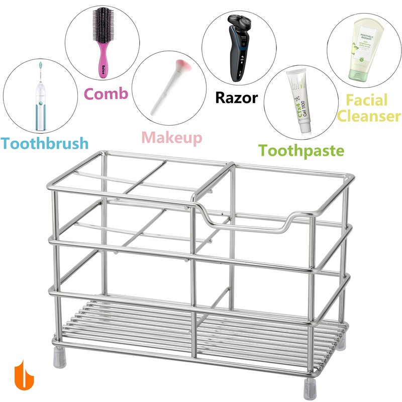 Urbanstrive 304 Stainless Steel Bathroom Toothbrush Holder Toothpaste Holder Stand